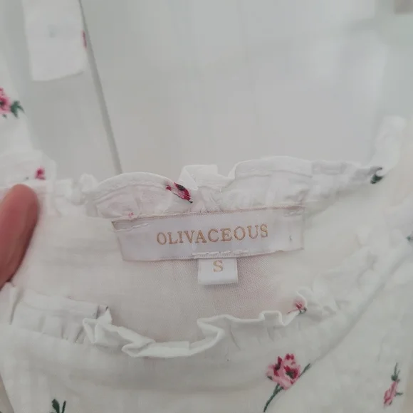 White Floral Tea Dress Breath of Youth - Picture 5 of 6